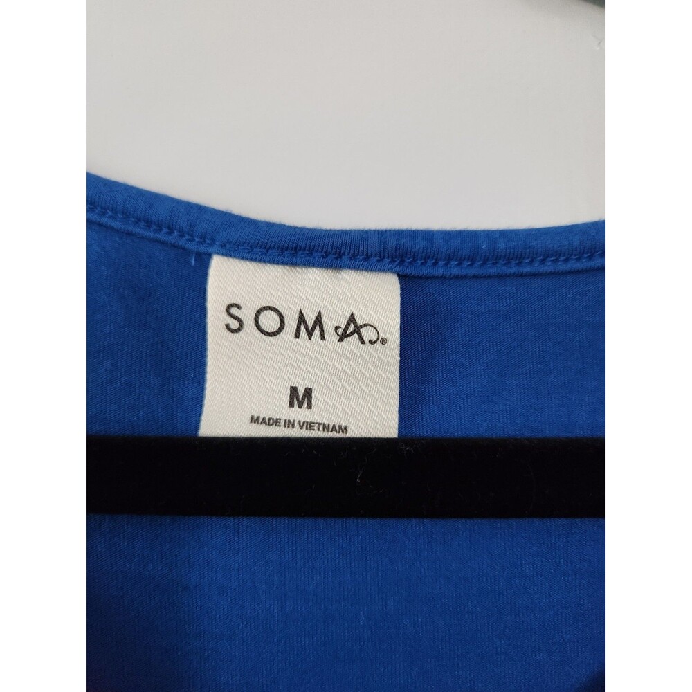 Soma Short Sleeve Pajama Tee Womens Sz Medium Blue Soft Comfy PJ Top Sleep Shirt - Picture 3 of 5